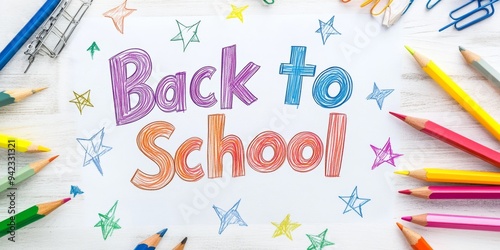 Heres a delightful and cheerful Back to School message surrounded by an array of colorful pencils, designed perfectly to welcome the new academic year filled with inspiration and creativity