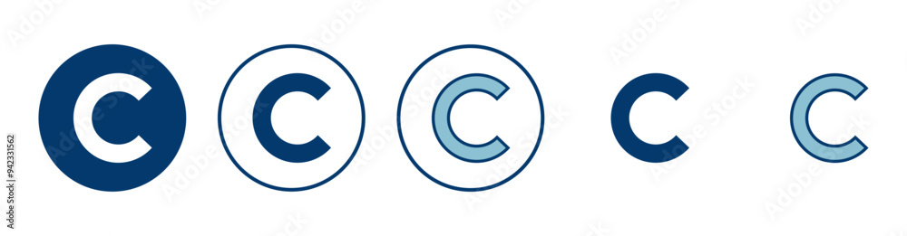 Copyright icon vector isolated on white background. copyright symbols Copyright icon vector isolated on white background. copyright symbols
