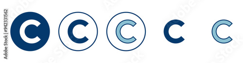Copyright icon vector isolated on white background. copyright symbols