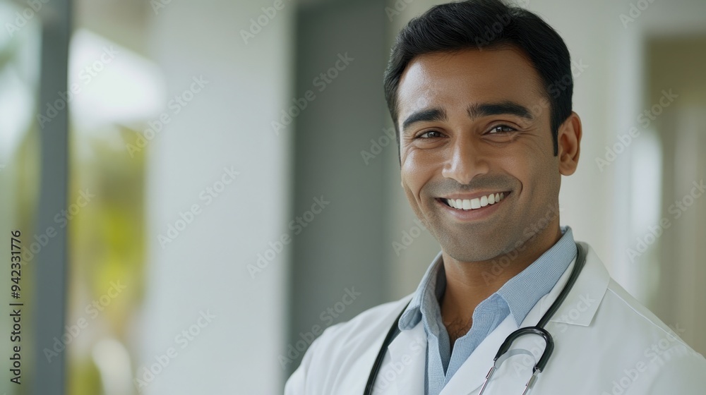 Smiling Doctor in Medical Clinic Smiling Doctor in Medical Clinic