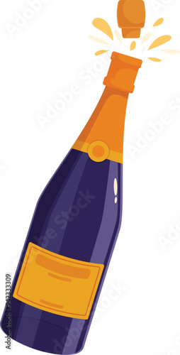 Bottle of champagne popping its cork, celebrating a special occasion with a festive burst of bubbly