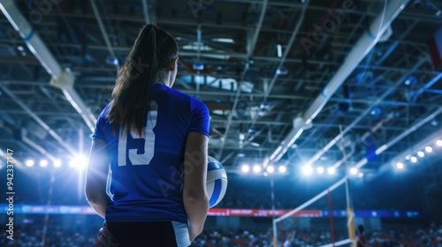 Volleyball Player Focused on the Game