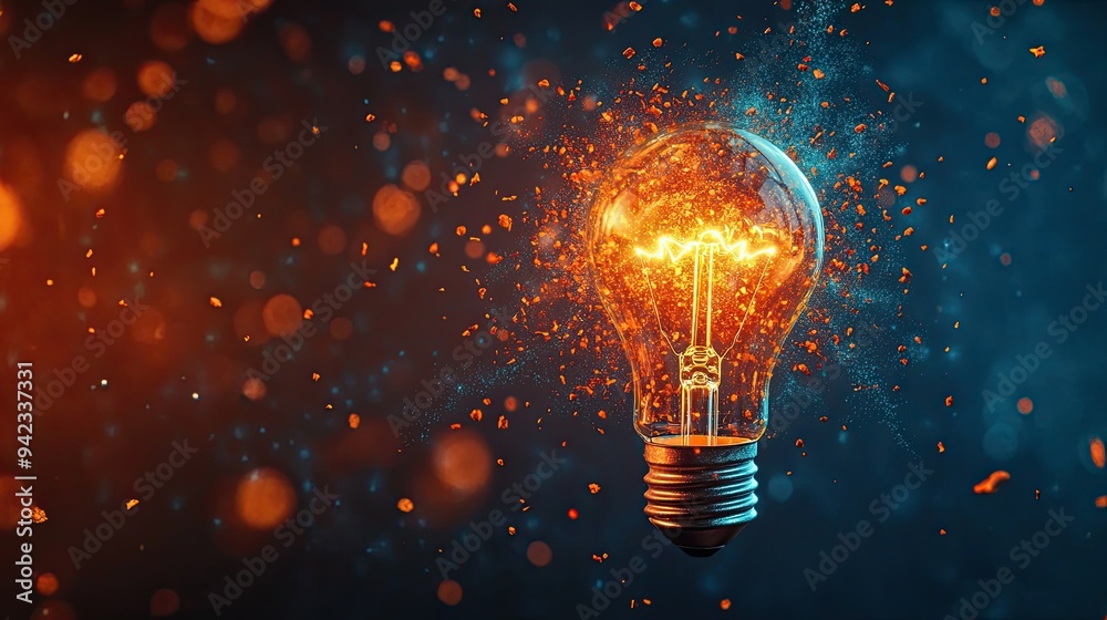 Glowing Lightbulb with Sparks