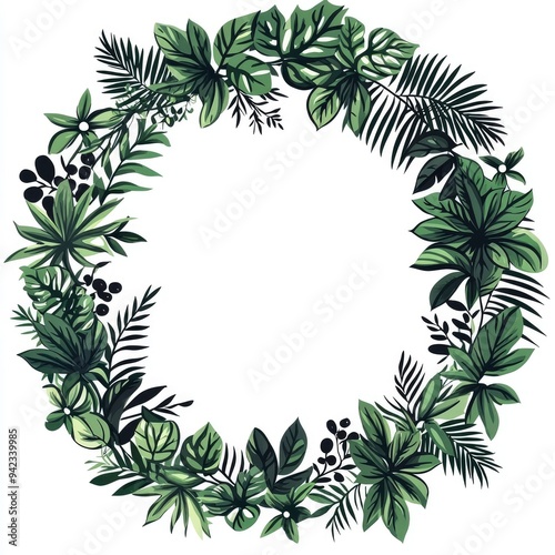 Green Tropical Leaf Wreath