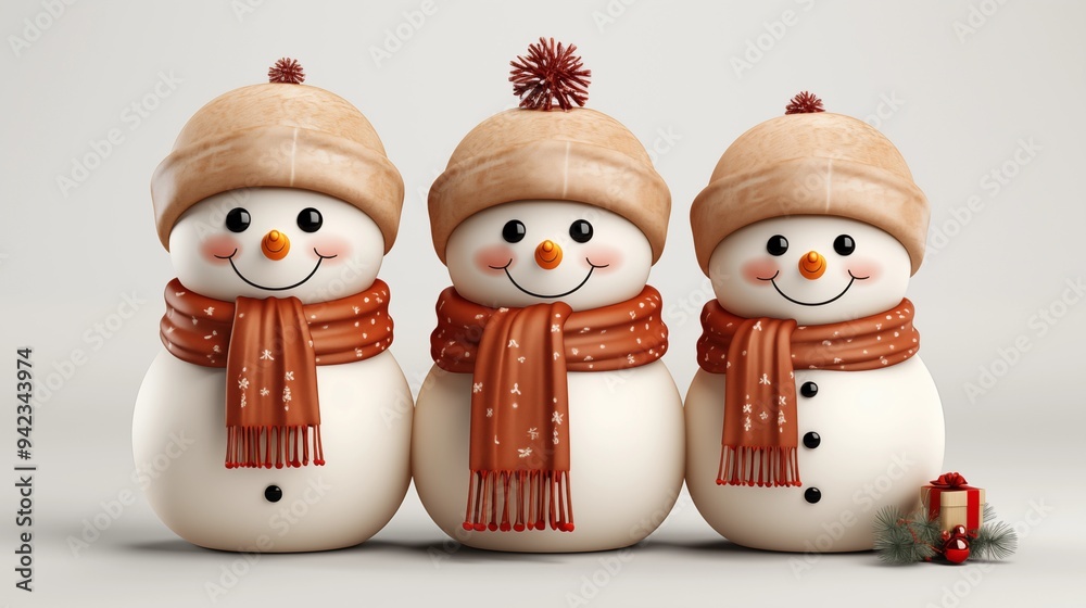 Set of snowman , Christmas and New Year decoration ,isolated transparent background, PNG Set of snowman , Christmas and New Year decoration ,isolated transparent background, PNG