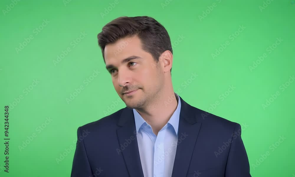 Confident Professional on Green Screen: Business, Success, Career Confident Professional on Green Screen: Business, Success, Career