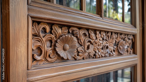 Classically attractive carved wooden doors and windows photo