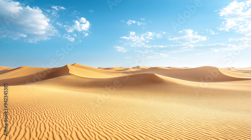 Golden Sand Dunes Under a Blue Sky