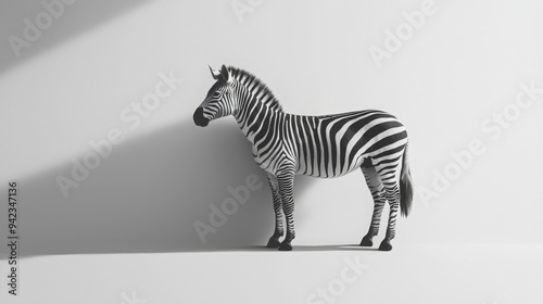 Zebra silhouette with white stripes on a white background