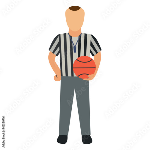 Basketball referee icon clipart avatar logtotype isolated vector illustration