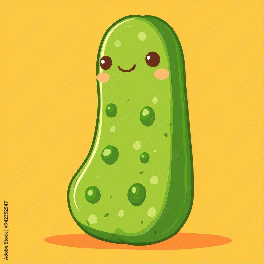 Cute Cartoon Pickle Character Illustration Cute Cartoon Pickle Character Illustration