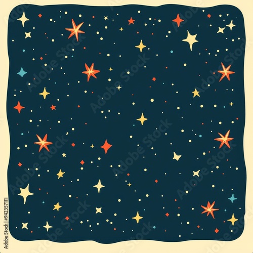 Night Sky with Stars in Different Colors