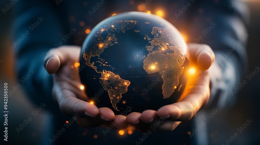 Fototapeta premium Global Expansion: A business owner exploring international markets or collaborating with global partners, expanding the reach and impact of their business
