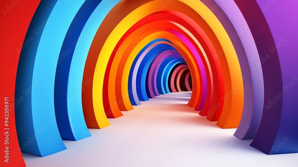 Abstract colorful archway tunnel leading to unknown destination. Abstract colorful archway tunnel leading to unknown destination.
