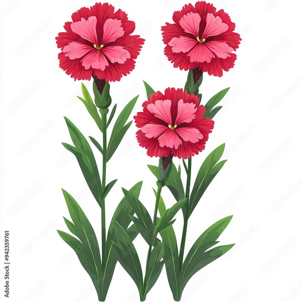 Obraz premium Pink Carnation Flowers in Bloom