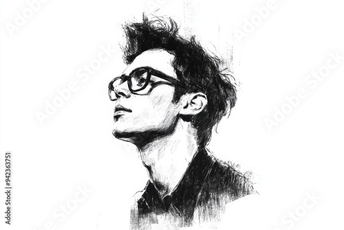 Wallpaper Mural Artistic Portrait of a Young Man with Glasses Torontodigital.ca
