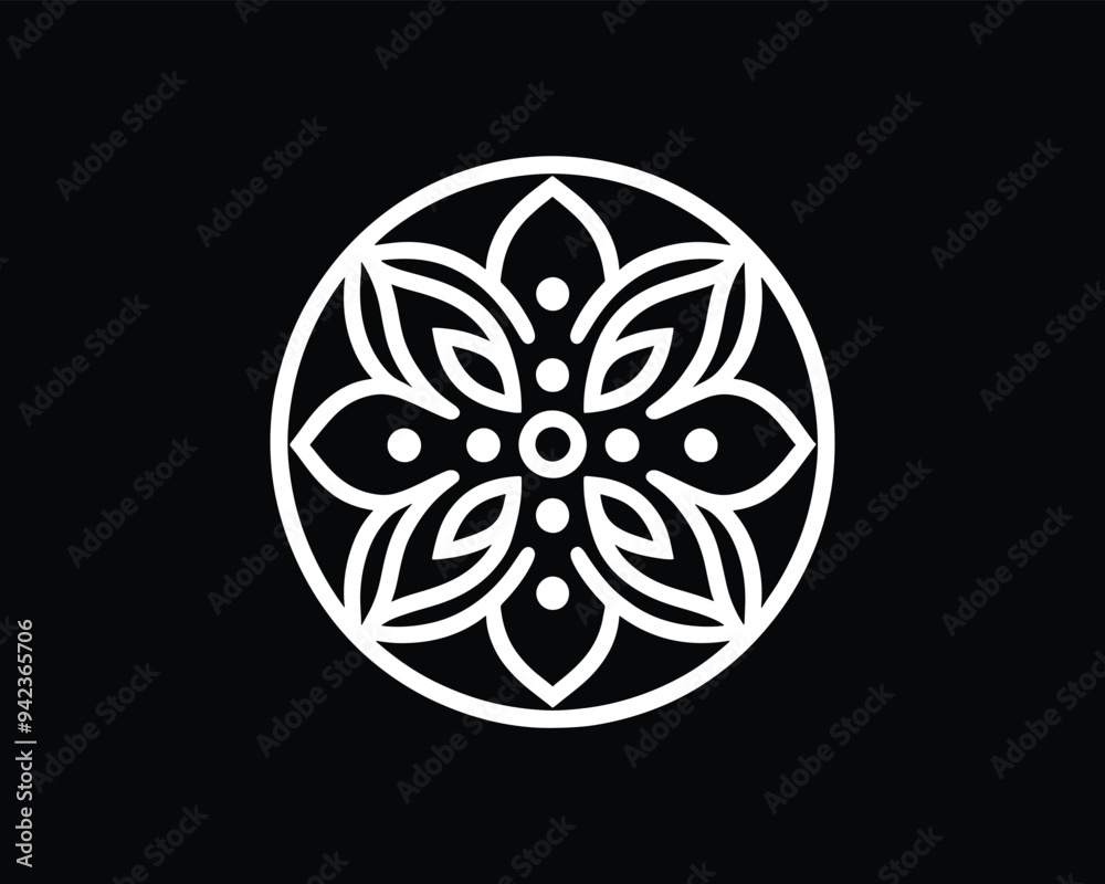 mandala with floral ornament vector icon logo design mandala with floral ornament vector icon logo design