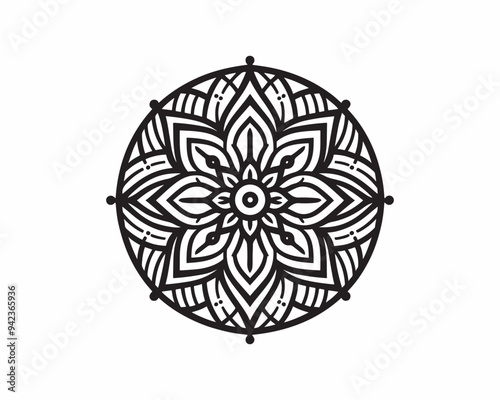 illustration of a flower. mandala with floral ornament vector icon logo design