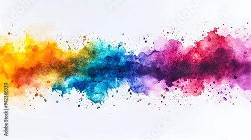 Abstract Watercolor Rainbow Background.