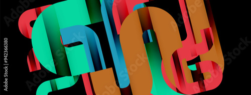 Lines, abstract letter style design background. Geometric vector Illustration For Wallpaper, Banner, Background, Card, Book Illustration, landing page