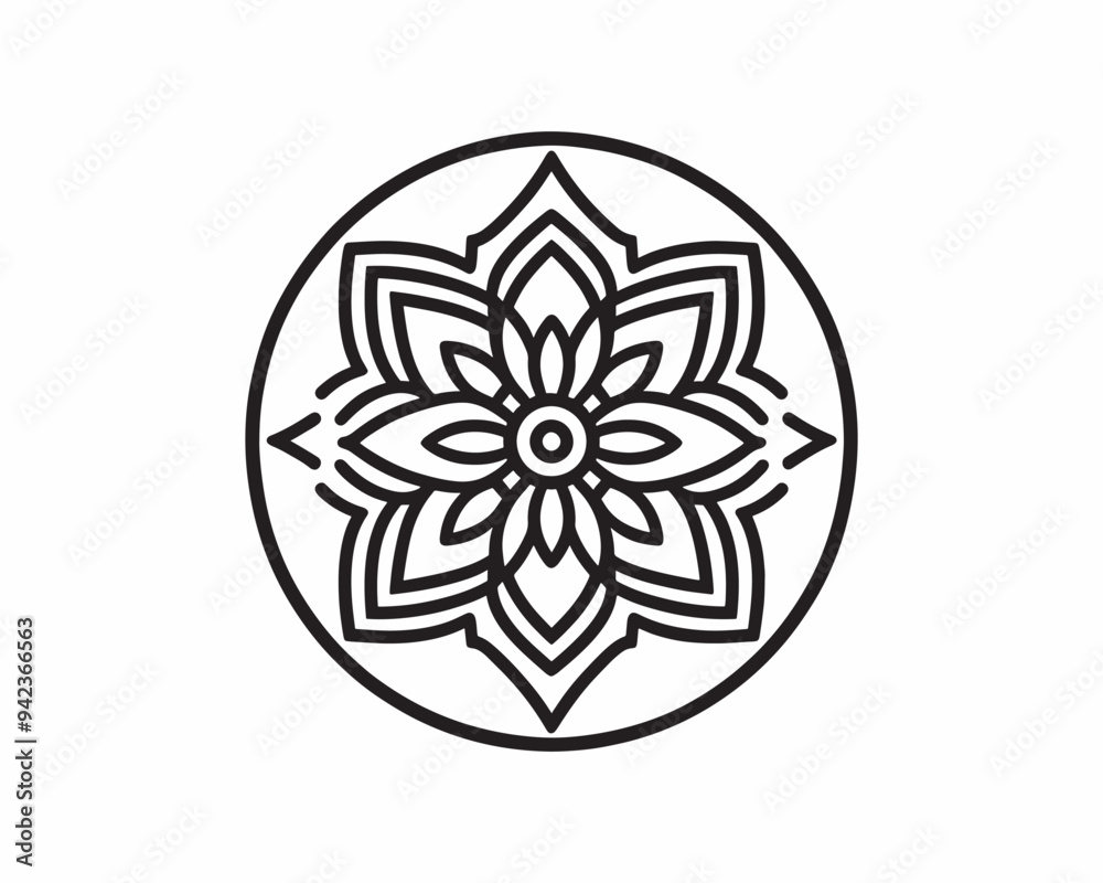abstract floral design. mandala ornament vector icon logo design