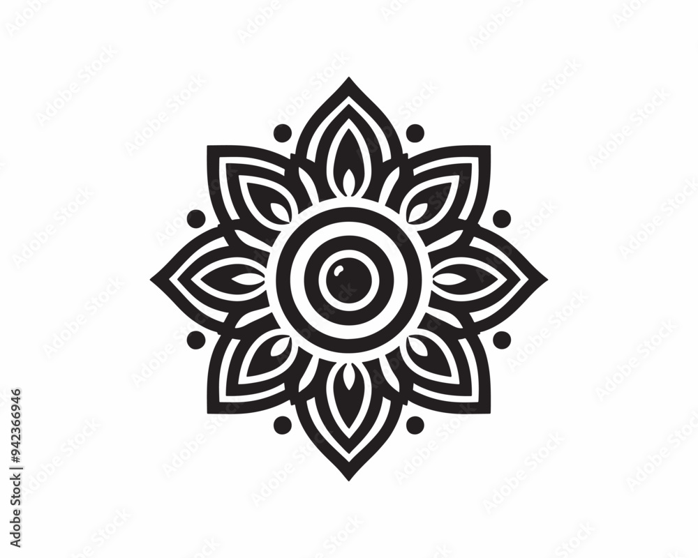 abstract flower design. mandala ornament vector icon logo design abstract flower design. mandala ornament vector icon logo design