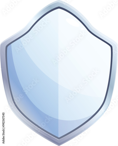 Blue shield with a silver frame is providing safety and security