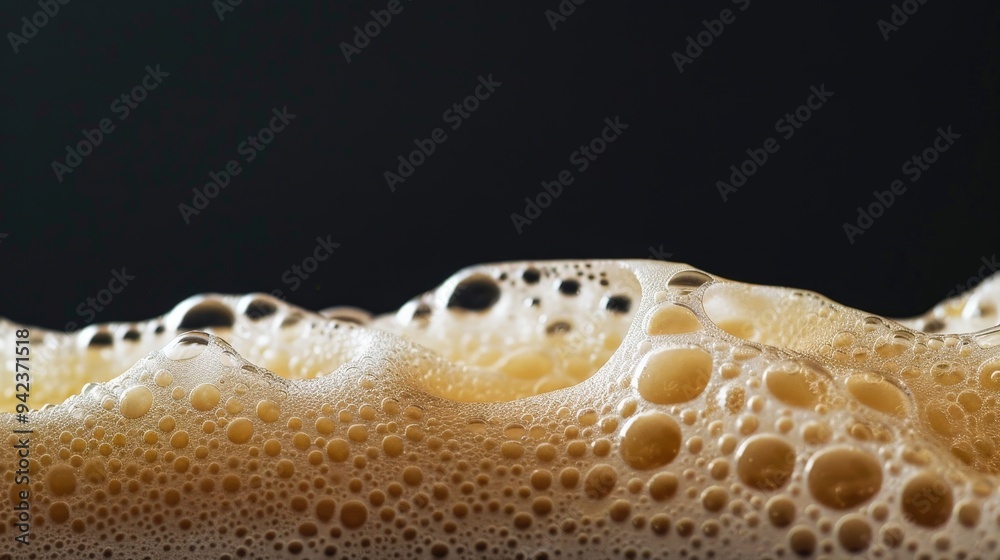 dense beer foam in high resolution, with a black background to accentuate the purity and texture of the foam. dense beer foam in high resolution, with a black background to accentuate the purity and texture of the foam.