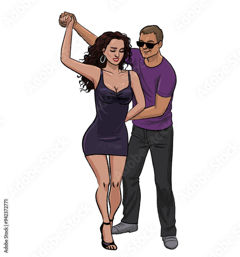 young couple dancing pair dance