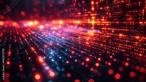 Wallpaper Mural A high-tech design fills the abstract digital grid background. Torontodigital.ca