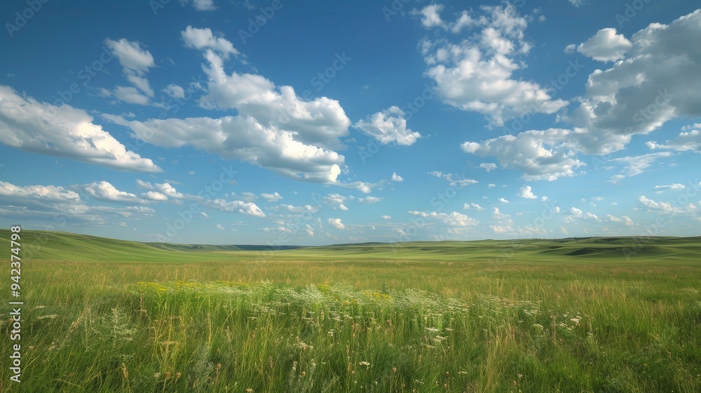 The vast expanse of prairies showcases the openness and freedom of nature. The vast expanse of prairies showcases the openness and freedom of nature.