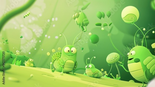 cute_green_background_for_kids photo