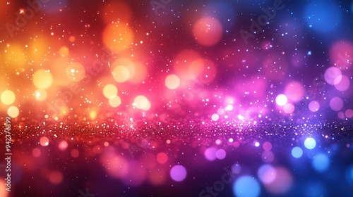 Vibrant colors and bokeh effects create a lively and energetic background in an abstract light burst.