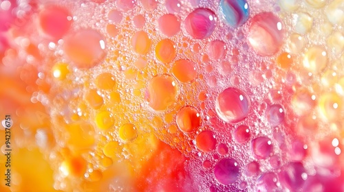 Abstract Colorful Oil and Water Bubbles Background