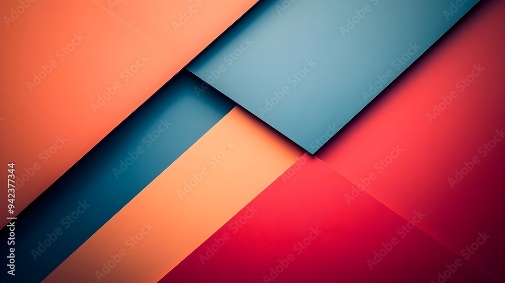 Abstract Geometric Shapes Background - Red, Orange, Blue Abstract Geometric Shapes Background - Red, Orange, Blue