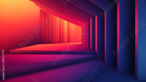 Wallpaper Mural Abstract Neon Geometric Shapes Background Torontodigital.ca