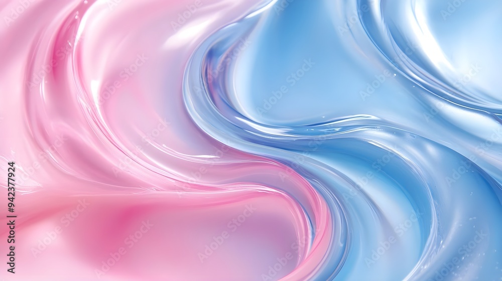 Naklejka premium Abstract Pink and Blue Liquid Swirls Background