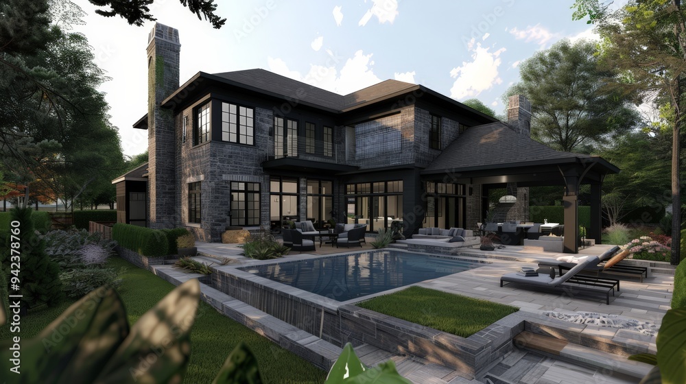 The construction of a multi-generational home, with separate living areas and shared spaces to accommodate extended family living. The construction of a multi-generational home, with separate living areas and shared spaces to accommodate extended family living.