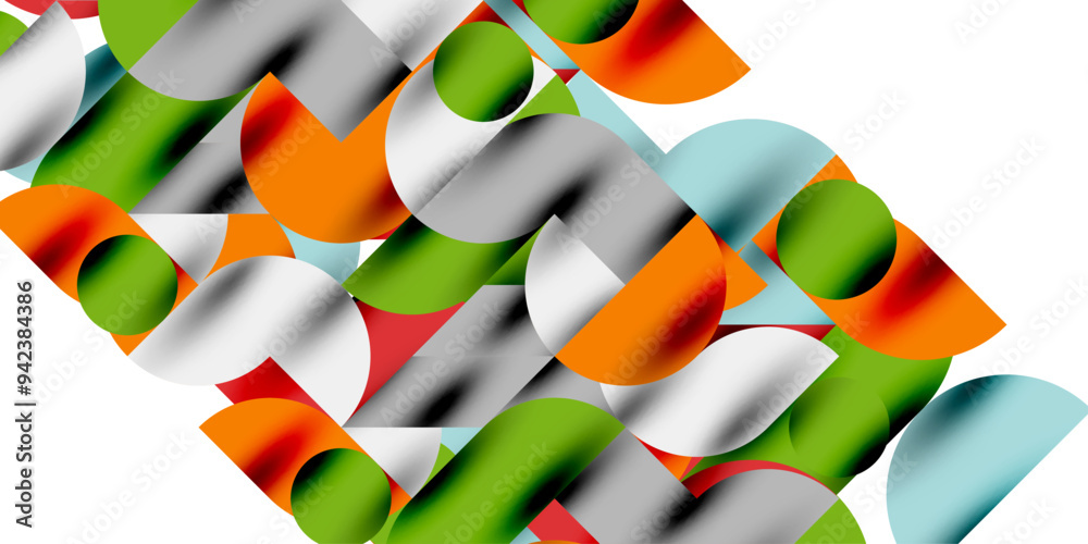 Shadow effect shiny circles and round triangles geometric modern art. Vector Illustration For Wallpaper, Banner, Background, Card, Book Illustration, landing page Shadow effect shiny circles and round triangles geometric modern art. Vector Illustration For Wallpaper, Banner, Background, Card, Book Illustration, landing page