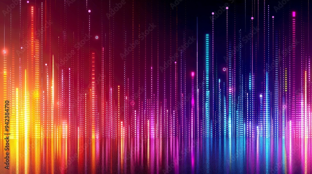Abstract Cityscape with Neon Lights and Reflections Abstract Cityscape with Neon Lights and Reflections