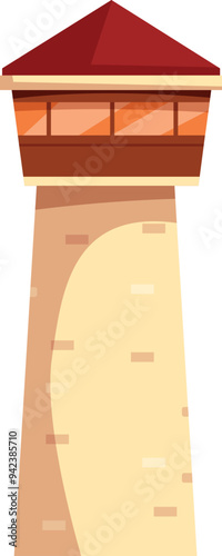 Tall, sturdy watchtower, built from stone, stands tall, providing a sense of security and a watchful eye over the city below