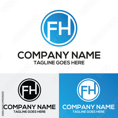 FH letter monogramm logo template photo