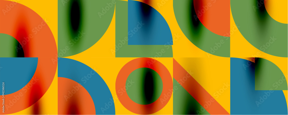 Neo memphis geometric pattern with circles, squares. Pop art abstract background for covers, banners, flyers and posters and other templates