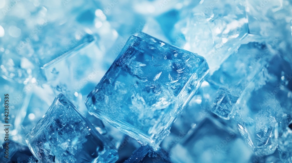 Close-up of Blue Ice Cubes Close-up of Blue Ice Cubes