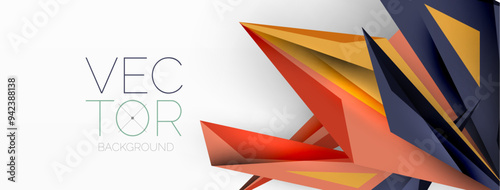 Minimal geometric abstract background. Low poly dynamic triangle design. Trendy techno business template for wallpaper, banner, background or landing