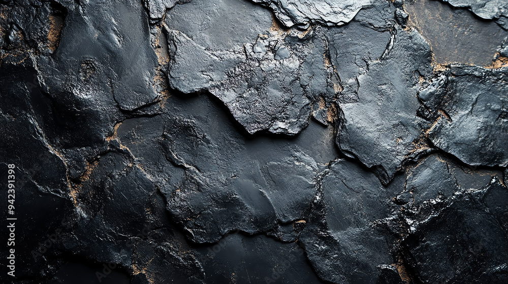 A dark gray, rough-textured stone surface with many pieces.
A dark gray, rough-textured stone surface with many pieces.