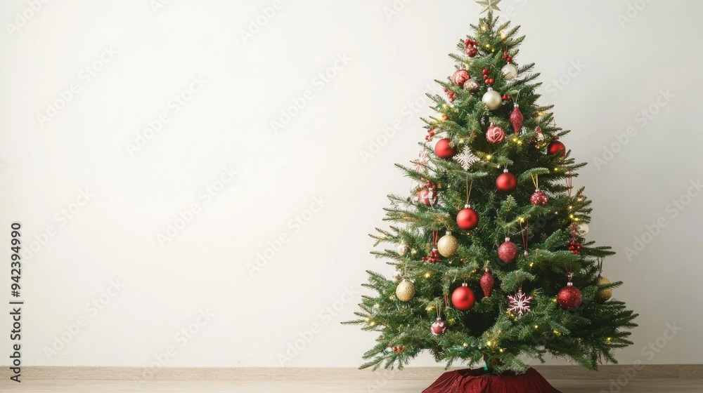 Christmas Tree with Decorations. Copy Space Christmas Tree with Decorations. Copy Space