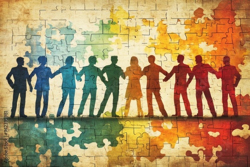 Obraz na płótnie Teamwork and Collaboration A Powerful Force for Success, United We Stand, Together We Achieve Great Things The Strength of Unity Working Together to Overcome Challenges and Reach New Heights A w salonie