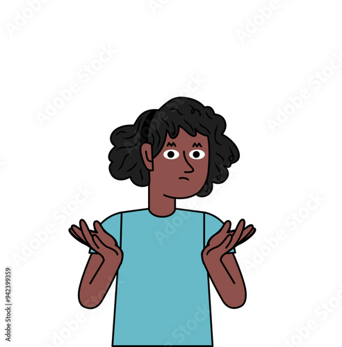 confused black girl not knowing what decision to make.eps