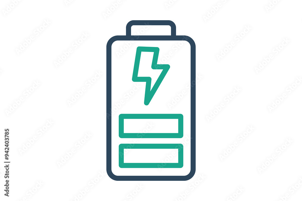 Battery icon. line icon style. icon related to efficiency. productivity elements vector illustration Battery icon. line icon style. icon related to efficiency. productivity elements vector illustration